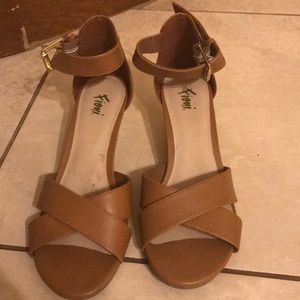 Womens light brown wedges